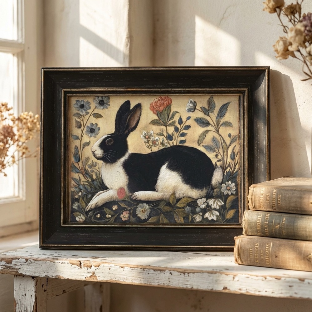 Floral Rabbit Wall Art